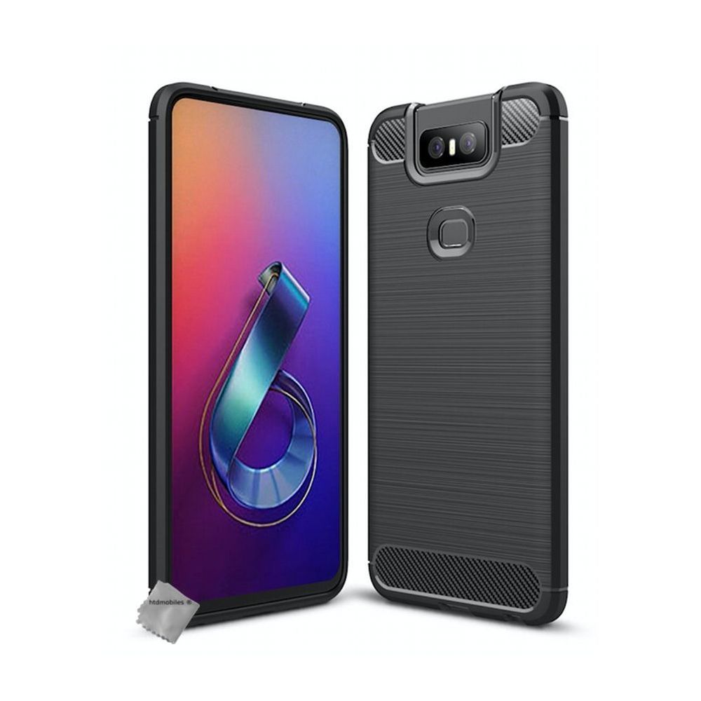 Htdmobiles - Housse etui coque silicone gel carbone pour Asus Zenfone 6 ZS630KL + film ecran - NOIR - Autres accessoires smartphone