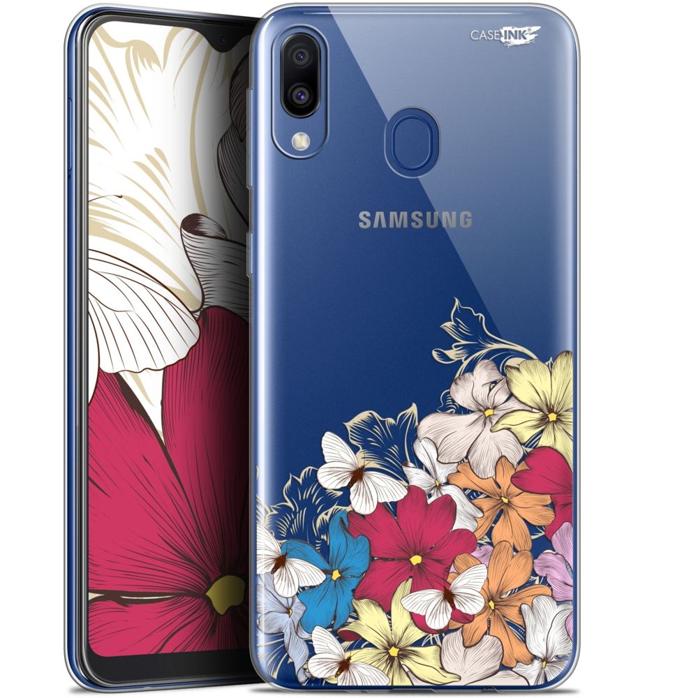 Caseink - Coque arrière Samsung Galaxy M20 (6.3 ) Gel HD [ Nouvelle Collection - Souple - Antichoc - Imprimé en France] Nuage Floral - Coque, étui smartphone