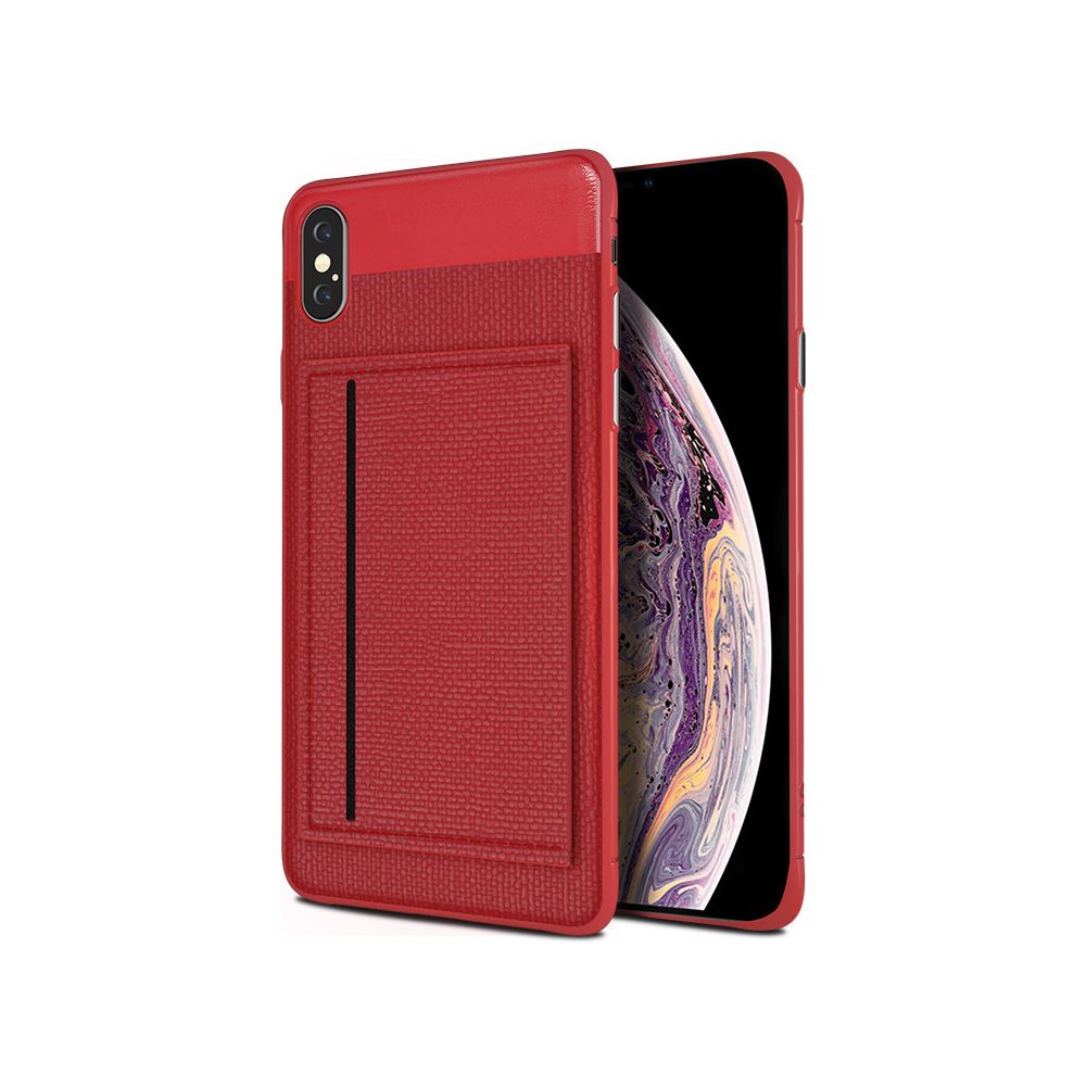 marque generique - Coque Etui Antichoque avec fente carte pour Apple iPhone X / XS - Rouge - Coque, étui smartphone