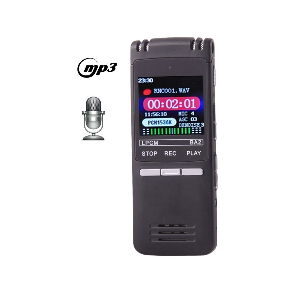 Wewoo - Dictaphone noir Enregistreur vocal numérique à affichage à cristaux liquides professionnel de 8 Go de VM202 avec le joueur de VOR MP3 - Enregistreur audio numérique