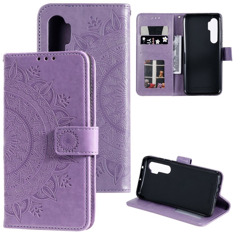 Generic - Etui en PU empreinte fleur élégant violet pour votre Xiaomi Mi Note 10 Lite - Coque, étui smartphone