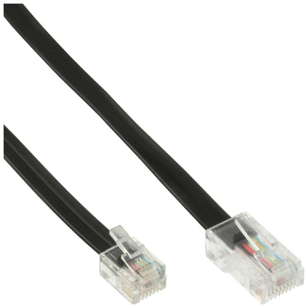 Inline - Câble modulaire InLine® RJ45 8P6C à RJ12 6P6C mâle à mâle 15m - Accessoires Téléphone Fixe