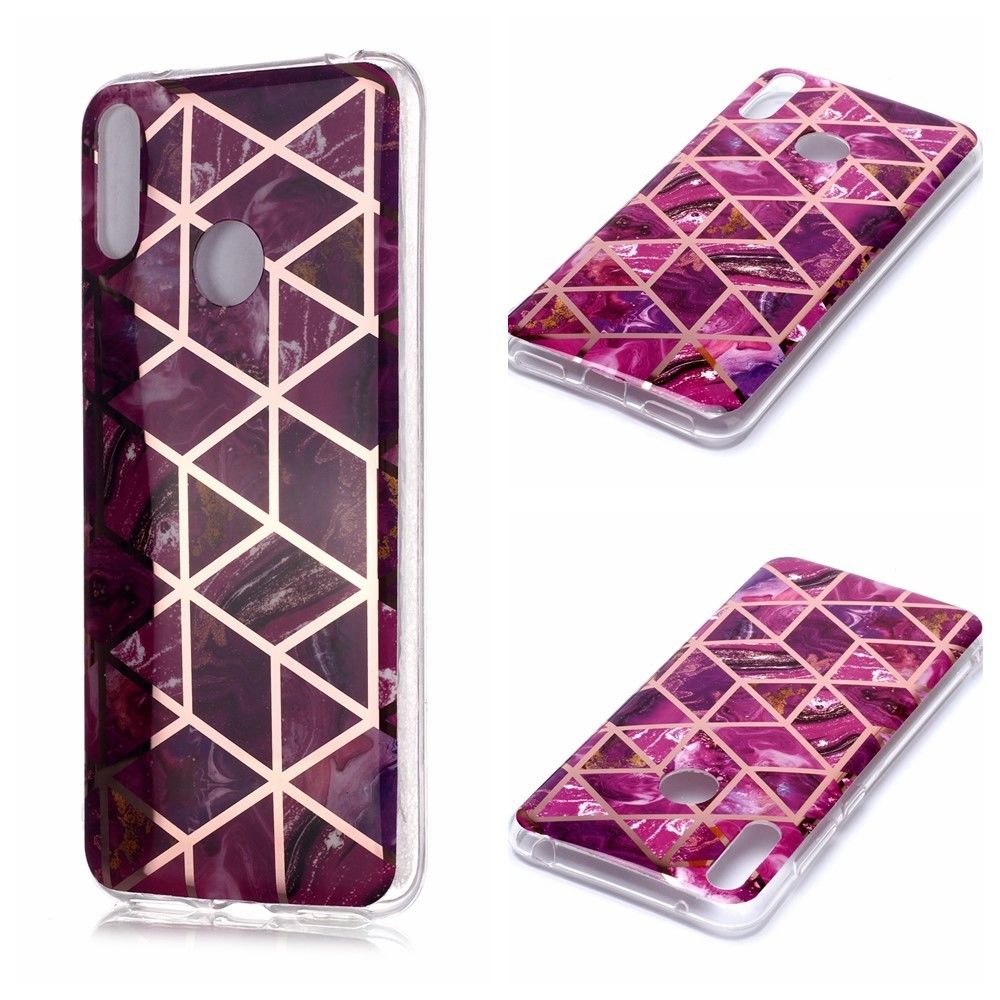 Generic - Coque en TPU motif marbre or rose imd rose pour votre Huawei Y7 (2019) - Coque, étui smartphone