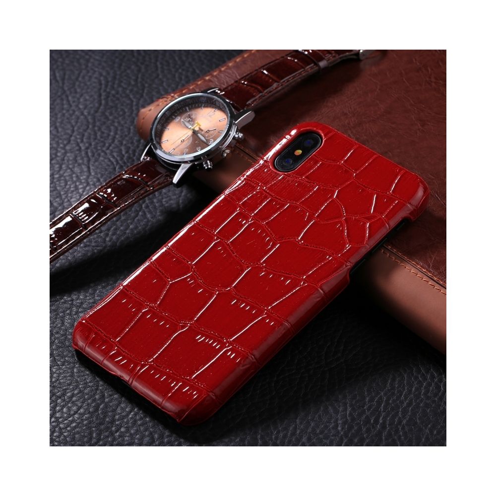 Wewoo - Coque rouge pour iPhone X Crocodile texture pâte housse de protection arrière - Coque, étui smartphone