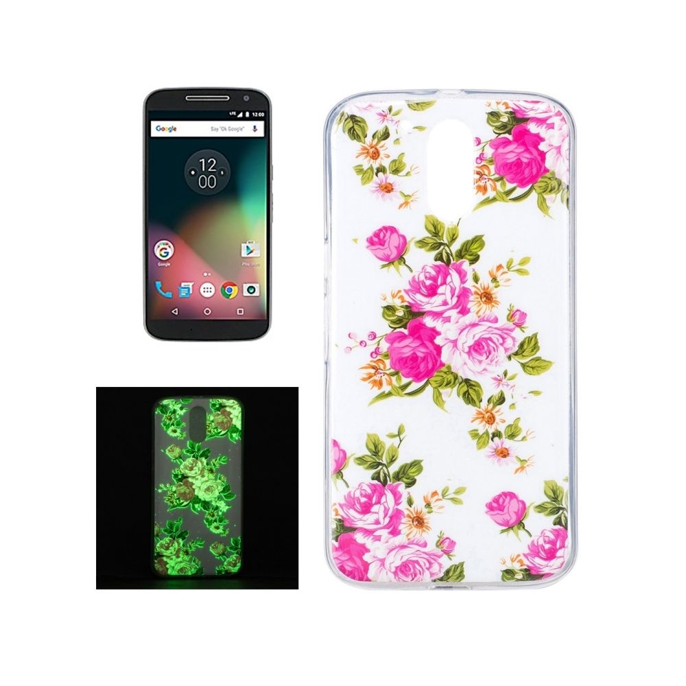 Wewoo - Coque rose pour Motorola Moto G4 Noctilucent Fleur Motif IMD Workmanship Soft TPU Retour Housse - Coque, étui smartphone