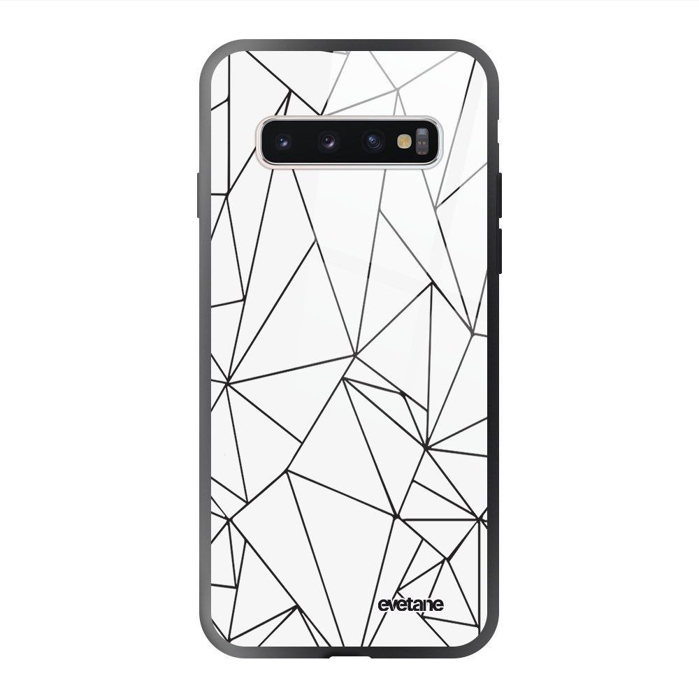 Evetane - Coque en verre trempé Samsung Galaxy S10 Outline Noires Ecriture Tendance et Design Evetane. - Coque, étui smartphone