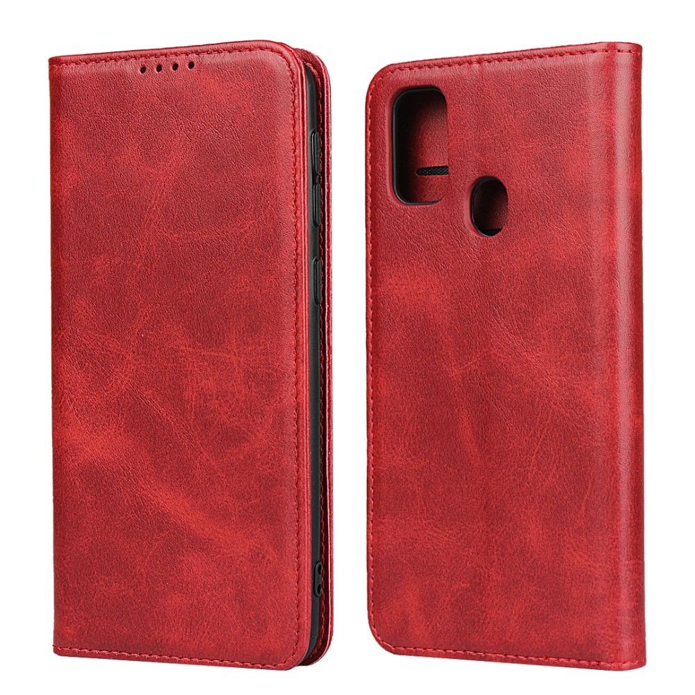 marque generique - Etui en PU auto-absorbé avec support rouge pour votre Samsung Galaxy M30s - Coque, étui smartphone