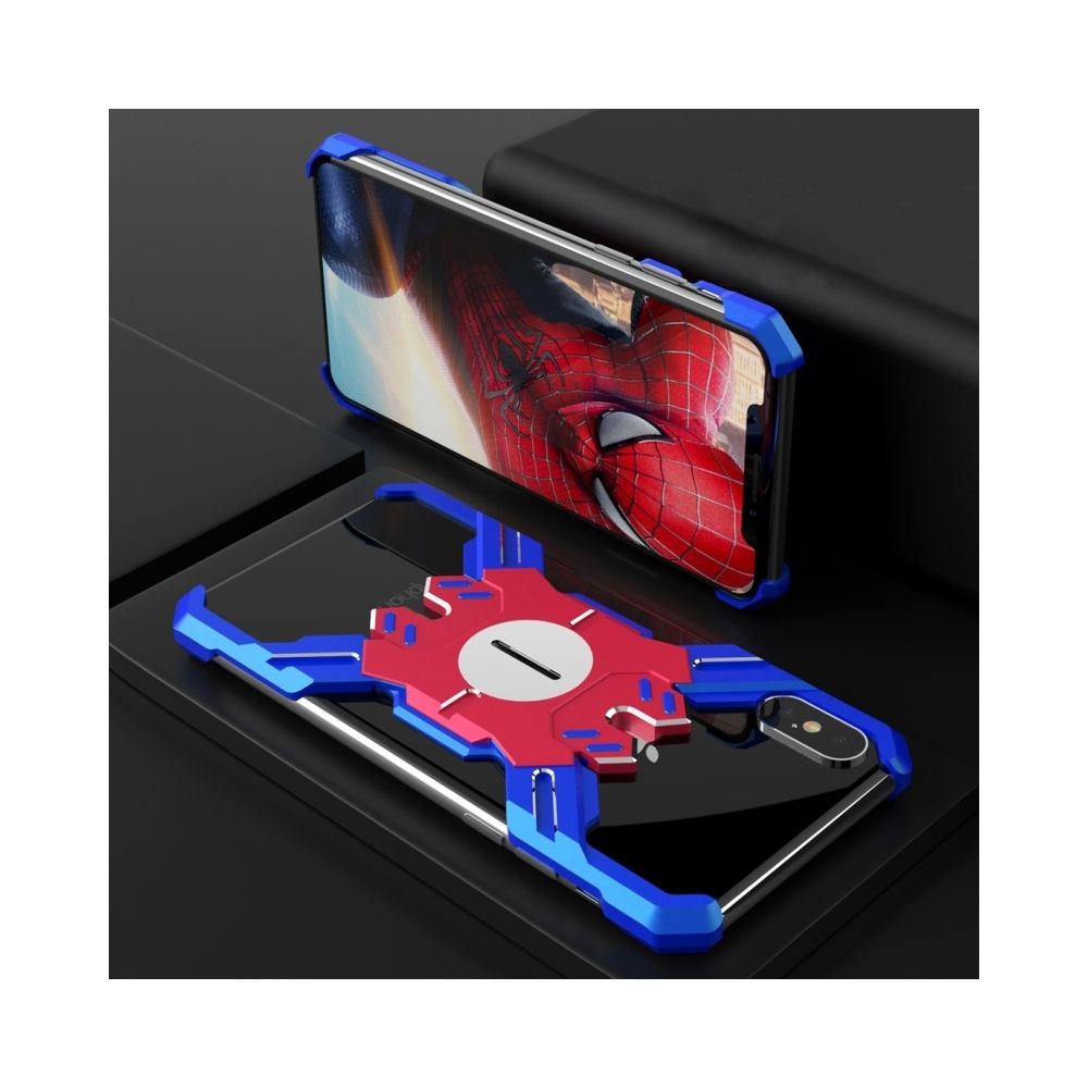 Wewoo - Coque Étui de protection en métal renforcé Hero Series pour iPhone X / XS (bleu + rouge) - Coque, étui smartphone