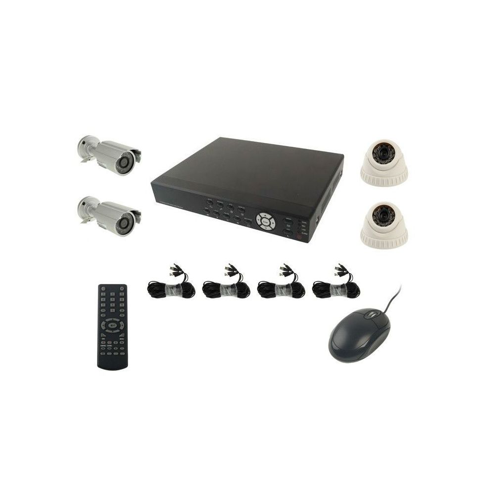 Yonis - kit vidéo surveillance 4 caméras - Caméra de surveillance connectée