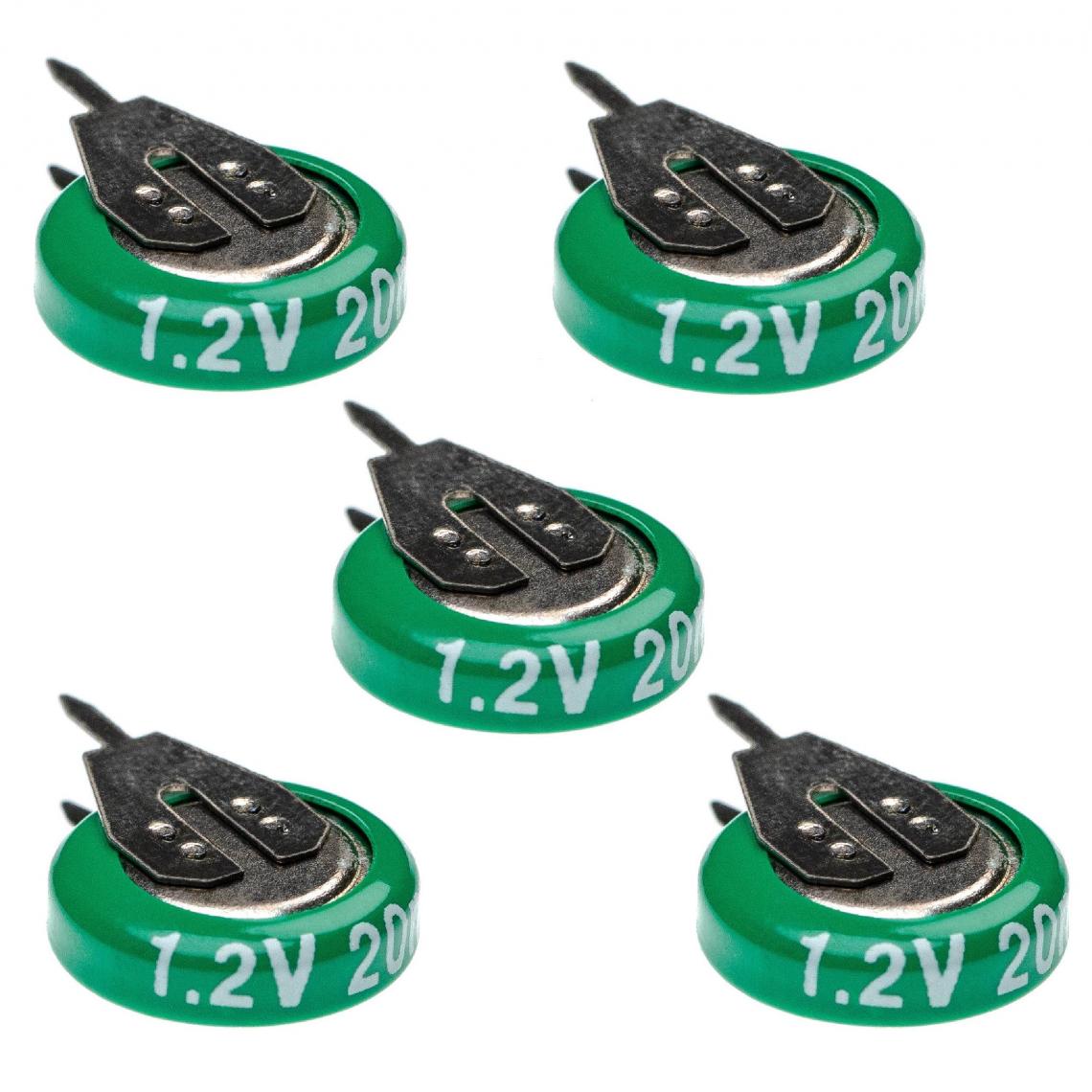 Vhbw - vhbw 5x Batteries remplacement pour 1/V15H pour modéle RC (20mAh, 1,2V, NiMH), avec connexion à 2 broches - Autre appareil de mesure