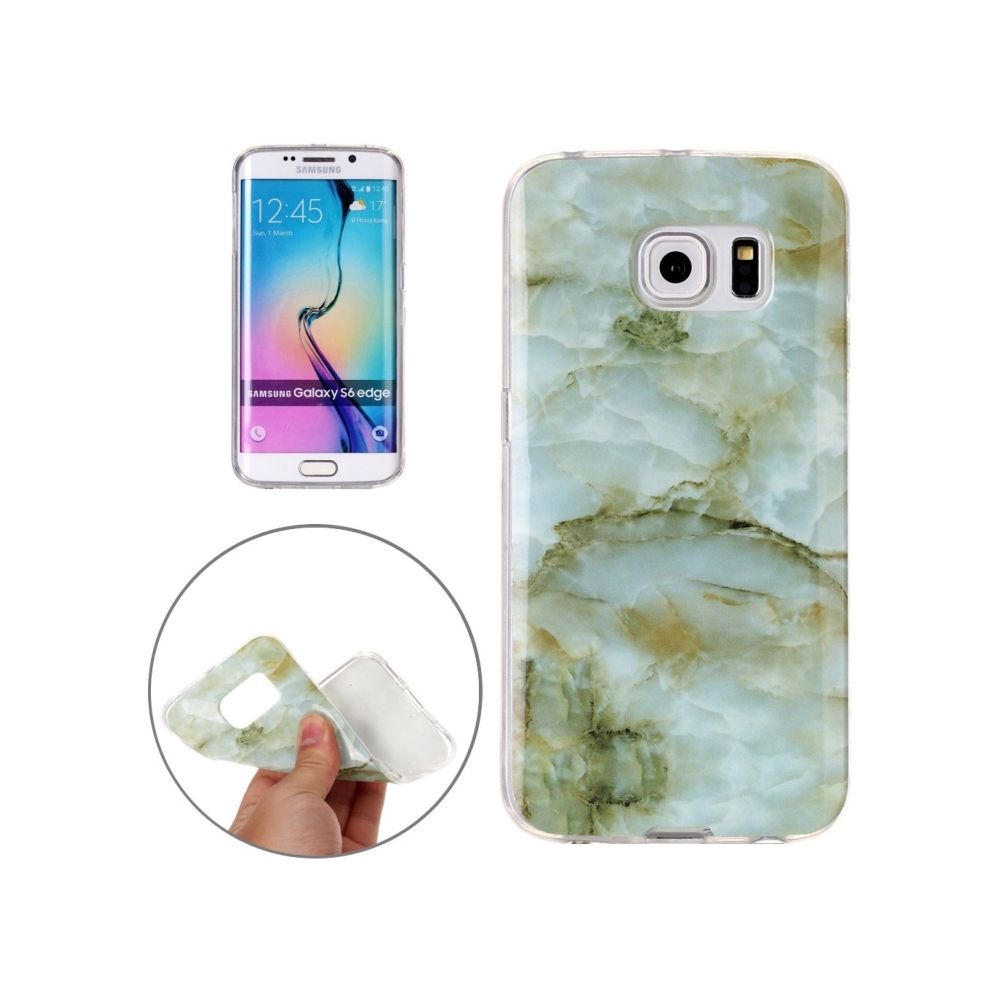 Wewoo - Coque vert pour Samsung Galaxy S6 Edge / G925 Motif Marbling Doux TPU Housse de Protection Arrière - Coque, étui smartphone