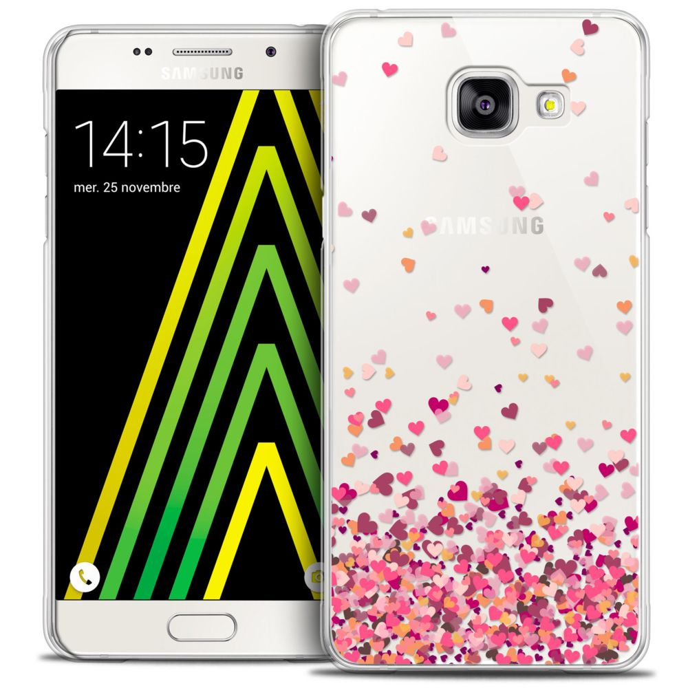 Caseink - Coque Housse Etui Samsung Galaxy A5 2016 (A510) [Crystal HD Collection Sweetie Design Heart Flakes - Rigide - Ultra Fin - Imprimé en France] - Coque, étui smartphone
