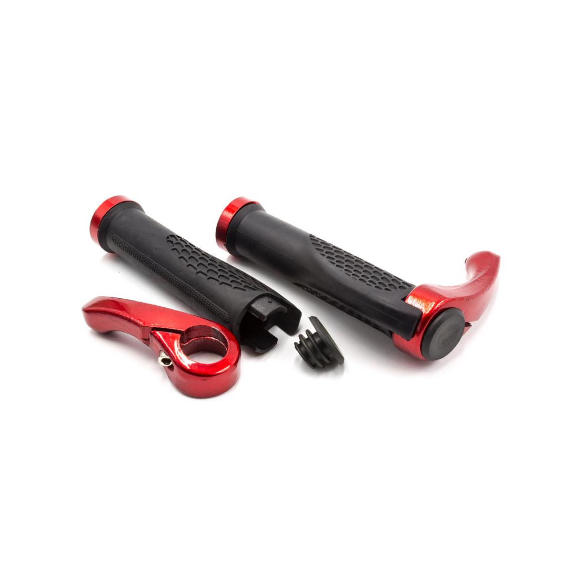 Vhbw - vhbw poignées de guidon ergonomiques, poignées de vélo avec embouts de barre, rouge / noir pour vélo - Vélo électrique