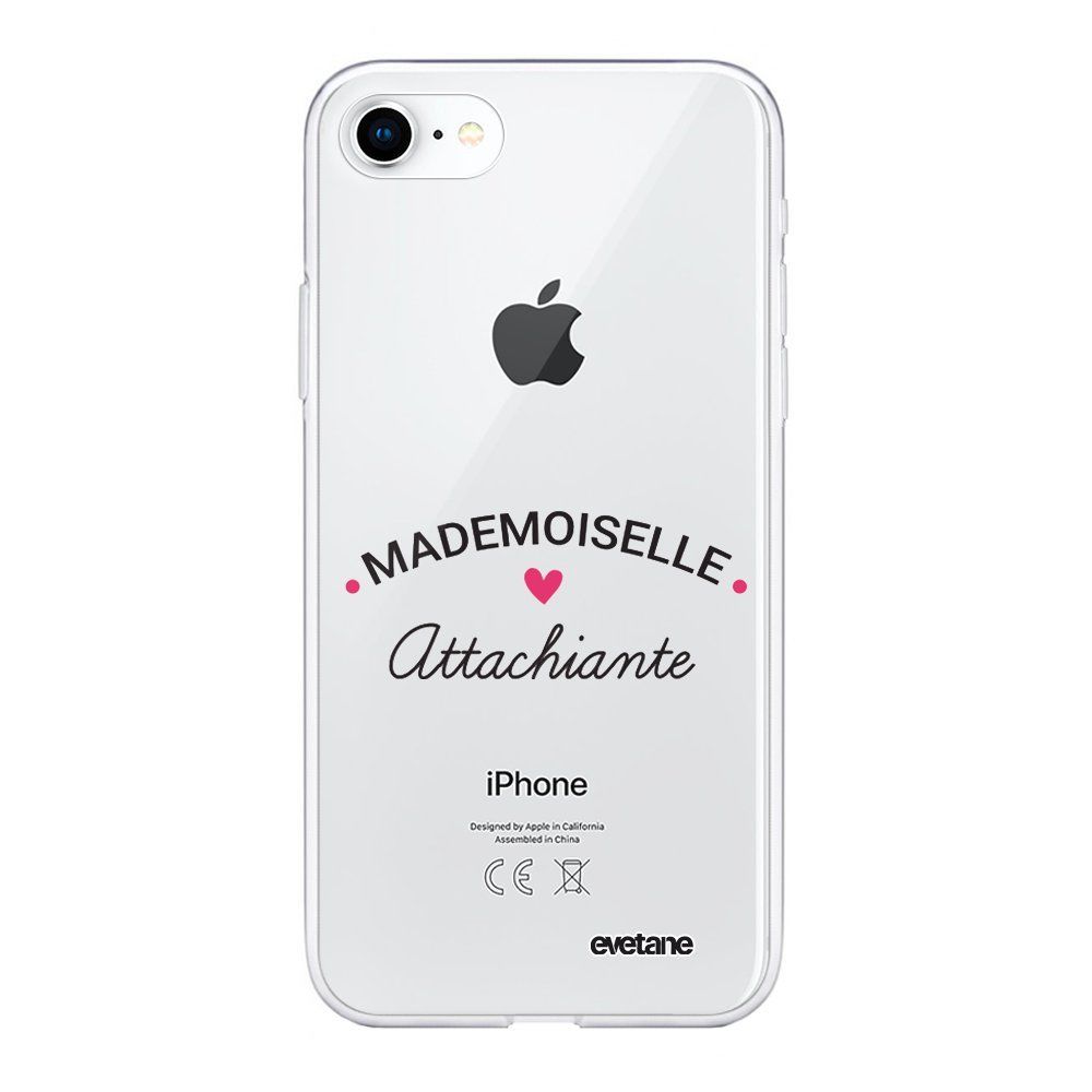 Evetane - Coque iPhone 7/8/ iPhone SE 2020 souple transparente Mademoiselle Attachiante Motif Ecriture Tendance Evetane. - Coque, étui smartphone