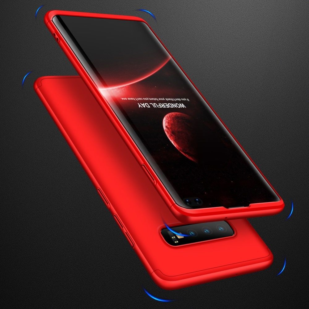marque generique - Coque en TPU détachable 3-pièces matte dur rouge pour votre Samsung Galaxy S10 Plus - Coque, étui smartphone