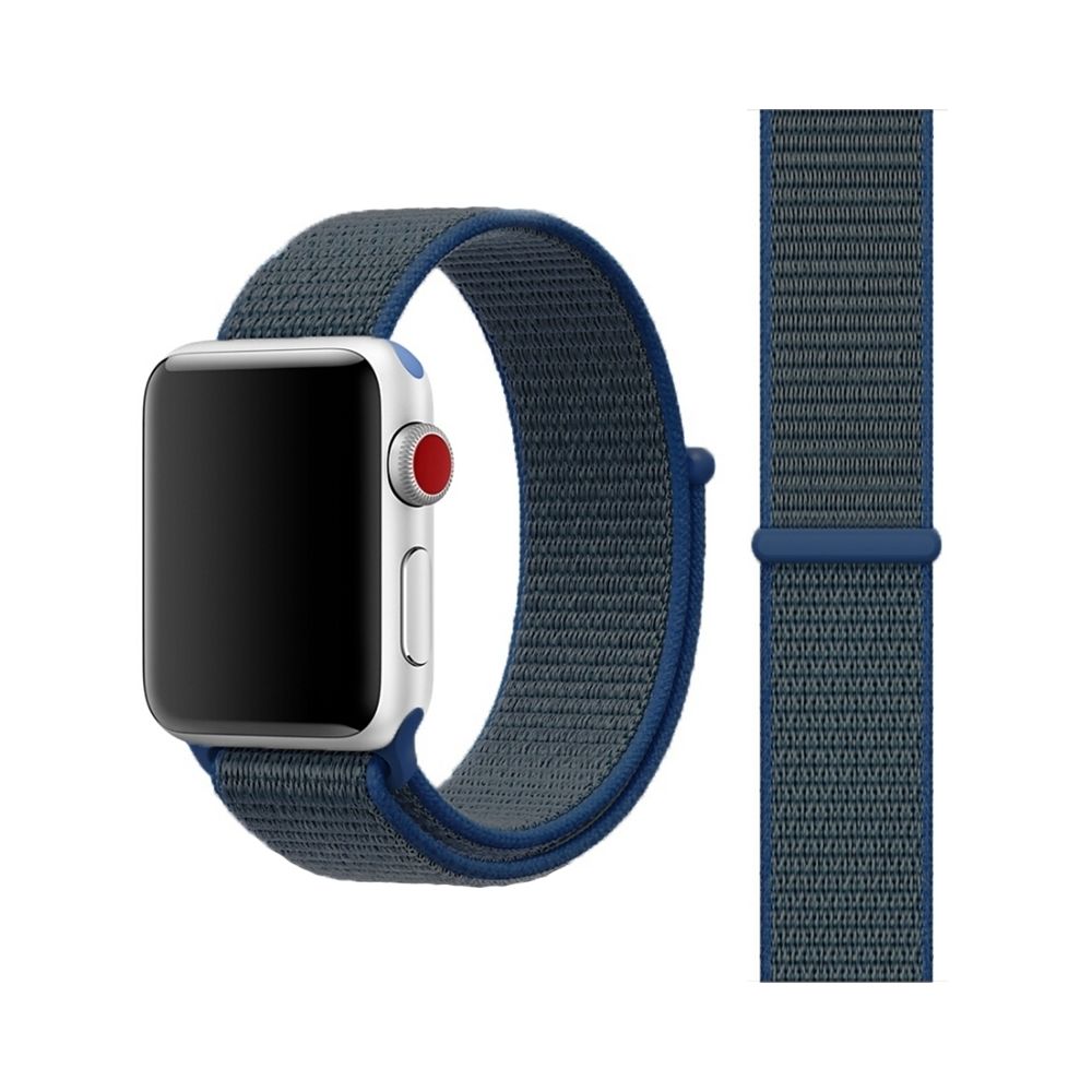 Wewoo - Bracelet bleu foncé pour Apple Watch Series 3 & 2 & 1 42mm Simple Mode Nylon de montre avec Magic Stick - Accessoires Apple Watch