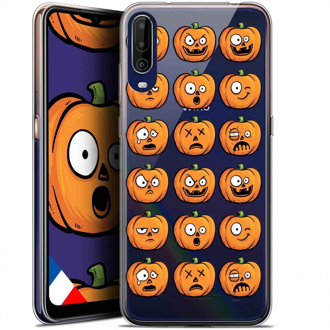 Caseink - Coque Pour Wiko View 4 (6.5 ) [Gel HD Collection Halloween Design Cartoon Citrouille - Souple - Ultra Fin - Imprimé en France] - Coque, étui smartphone