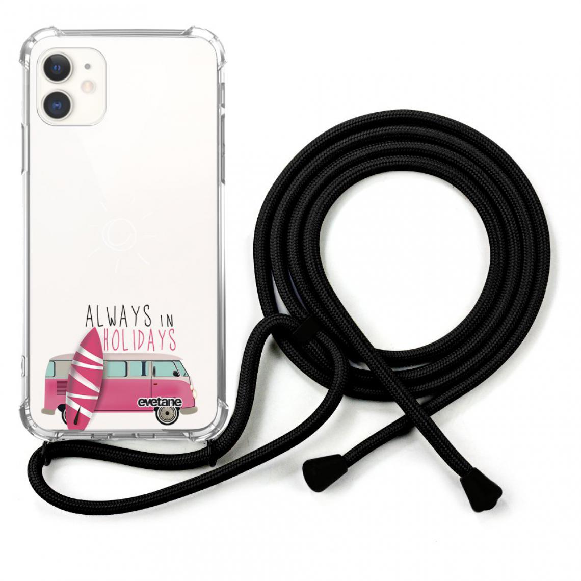 Evetane - Coque iPhone 12 Mini coque avec cordon Always in holidays - Coque, étui smartphone