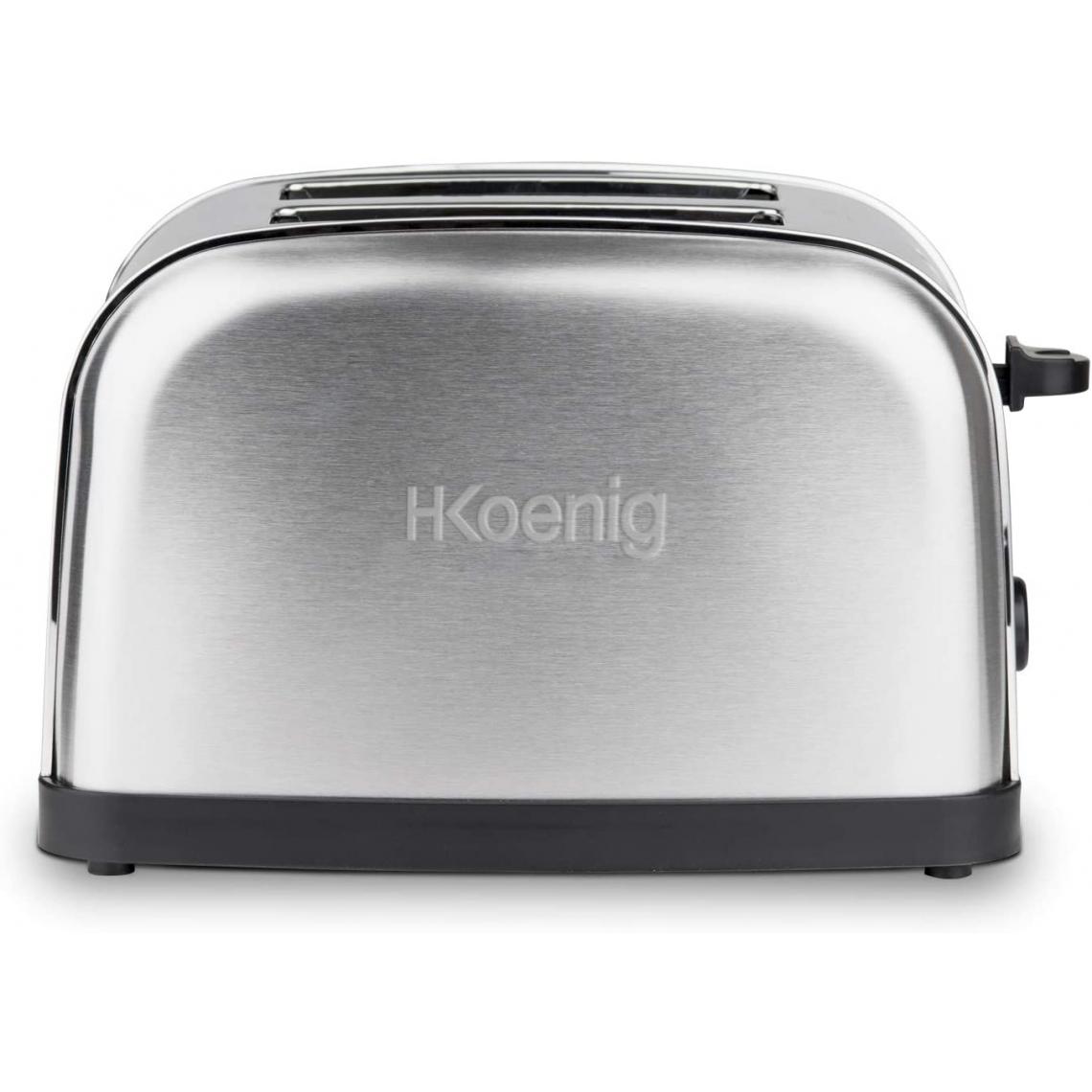 H.Koenig - grille pain électrique avec 2 fentes 850W gris noir - Grille-pain