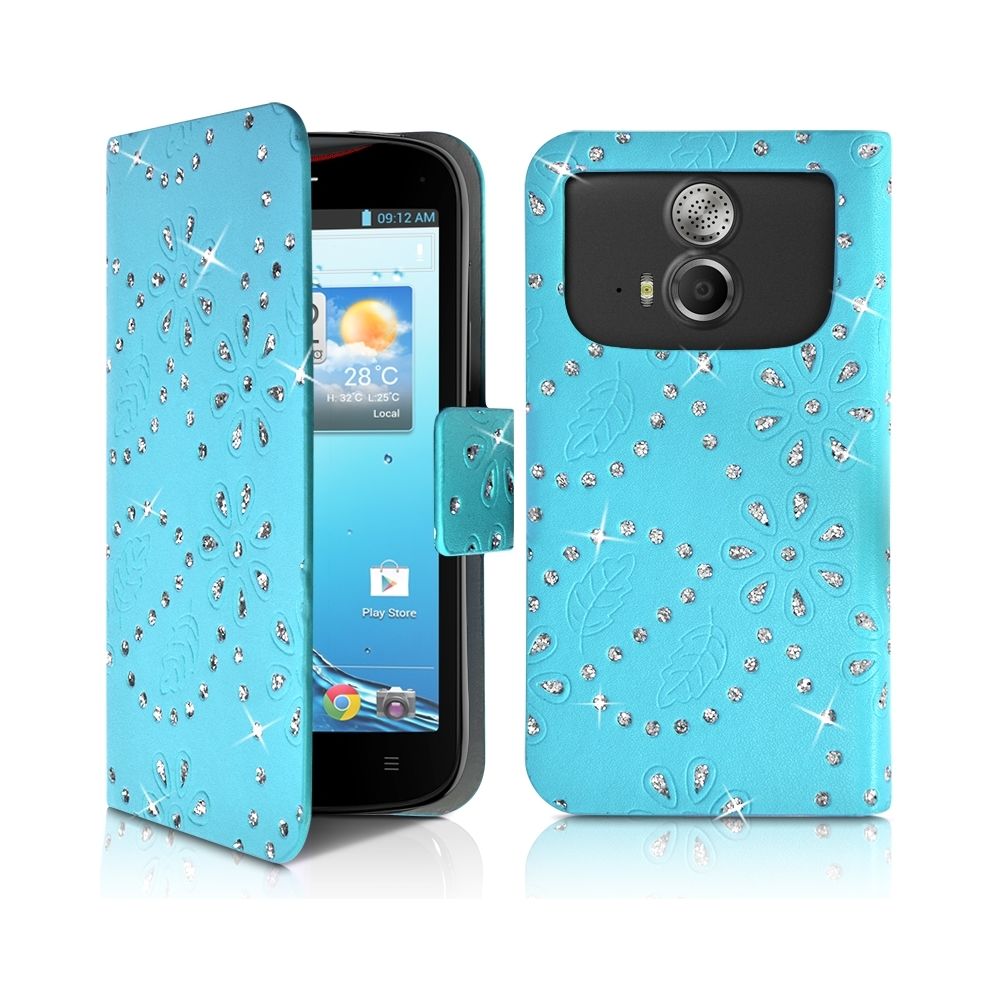 Karylax - Housse Coque Etui Portefeuille Motif Diamant Universel M couleur bleu clair pour Acer Liquid E2 - Autres accessoires smartphone