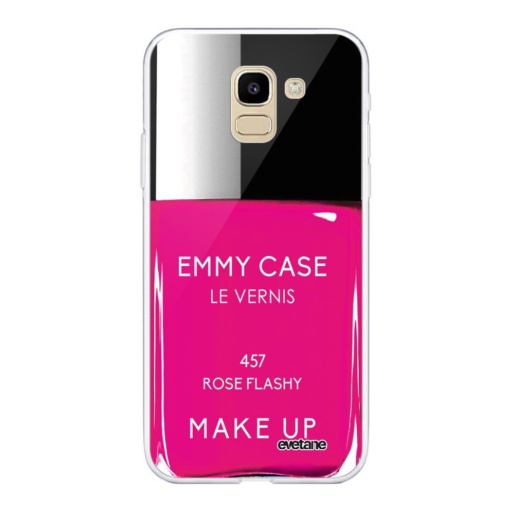 Evetane - Coque Samsung Galaxy J6 2018 360 intégrale transparente Vernis Rose Ecriture Tendance Design Evetane. - Coque, étui smartphone