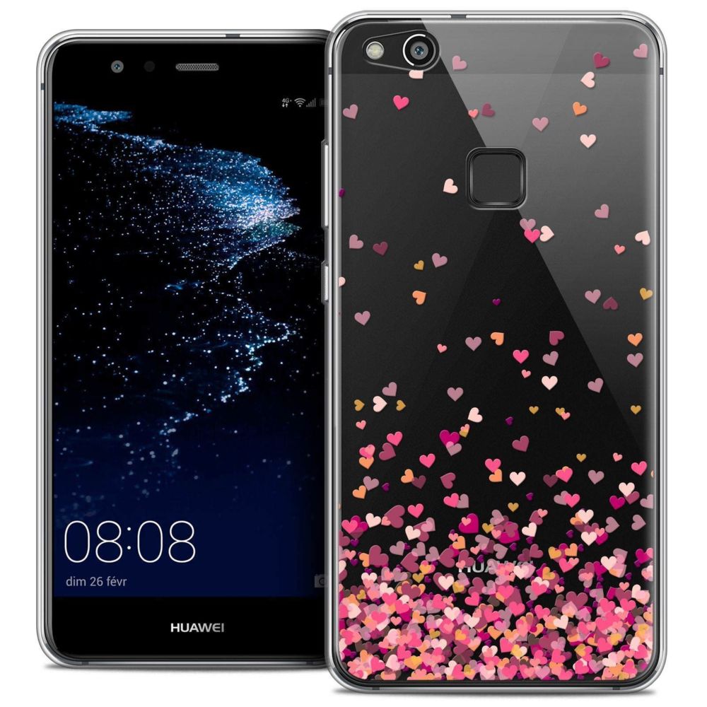 Caseink - Coque Housse Etui Huawei P10 LITE (5.2 ) [Crystal Gel HD Collection Sweetie Design Heart Flakes - Souple - Ultra Fin - Imprimé en France] - Coque, étui smartphone