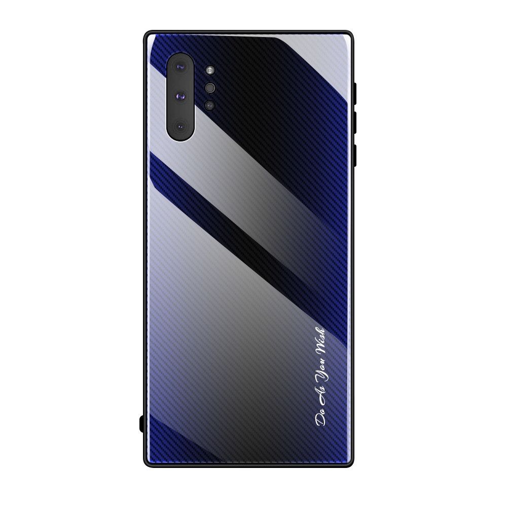 Wewoo - Coque Pour Galaxy Note 10 Pro Texture Gradient Glass Housse de protection bleu foncé - Coque, étui smartphone