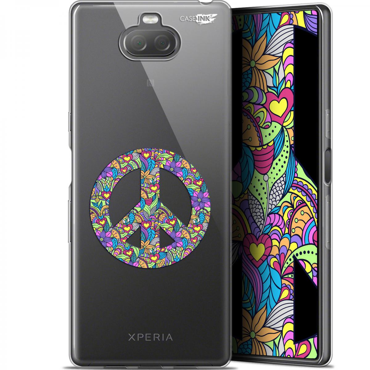 Caseink - Coque arrière Sony Xperia 10 Plus (6.5 ) Gel HD [ Nouvelle Collection - Souple - Antichoc - Imprimé en France] Peace And Love - Coque, étui smartphone