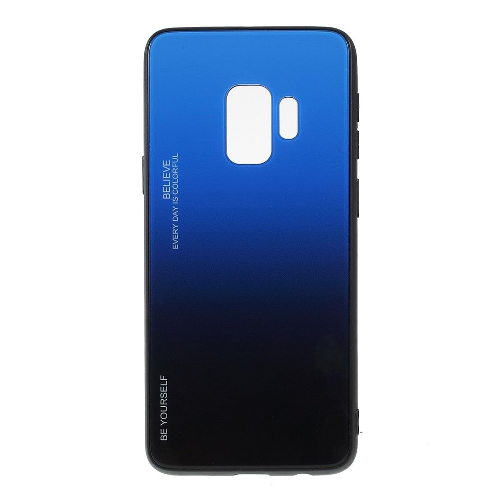 marque generique - Coque en TPU verre de couleur dégradé bleu/noir pour votre Samsung Galaxy S9 G960 - Coque, étui smartphone