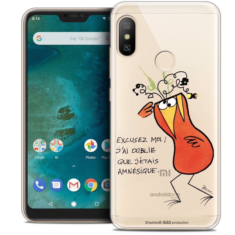 Caseink - Coque Housse Etui Xiaomi Mi A2 LITE (5.8 ) [Crystal Gel HD Collection Les Shadoks ? Design Amnésie - Souple - Ultra Fin - Imprimé en France] - Coque, étui smartphone