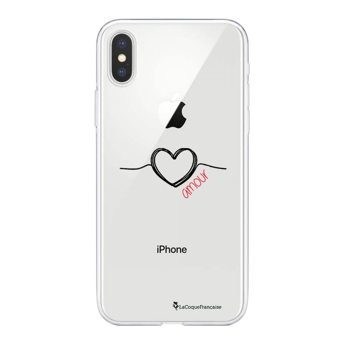 La Coque Francaise - Coque iPhone Xs Max souple transparente Coeur Noir Amour Motif Ecriture Tendance La Coque Francaise - Coque, étui smartphone