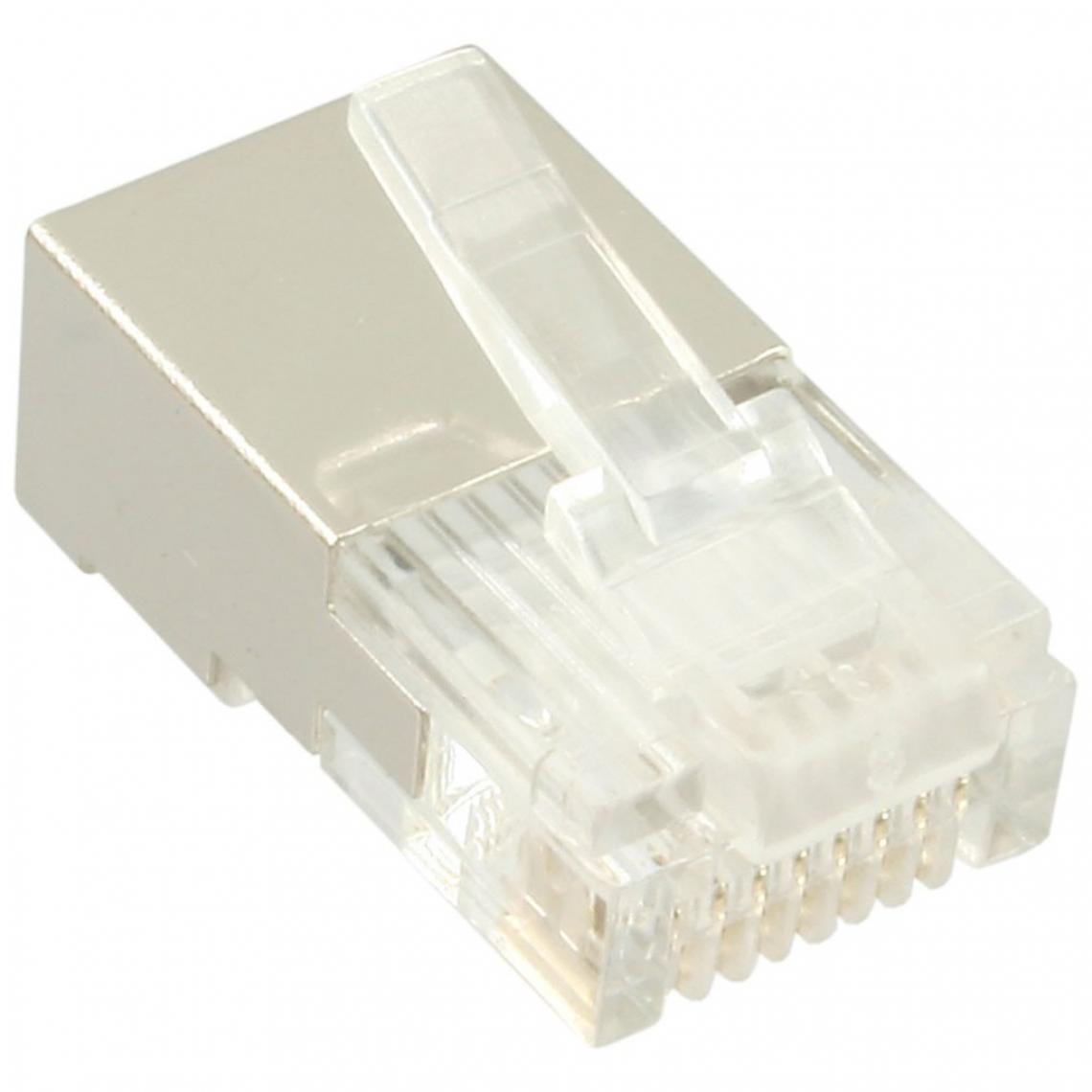 Nedis - Connecteurs blindés mâles InLine® 8P8C RJ45 pour câbles ronds, 100 pièces. Pack - Accessoires Téléphone Fixe