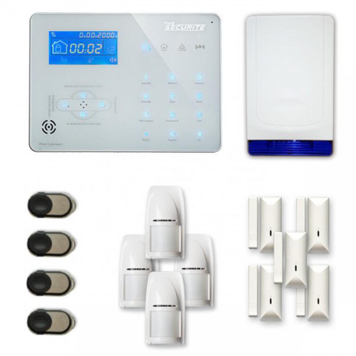 Tike Securite - Alarme maison sans fil ICE-B34 Compatible Box internet - Alarme connectée
