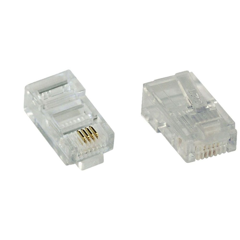 Inline - Prise modulaire 8P4C RJ45 à Crimper sur câble-ruban (ISDN), 10 pièce pack - Accessoires Téléphone Fixe