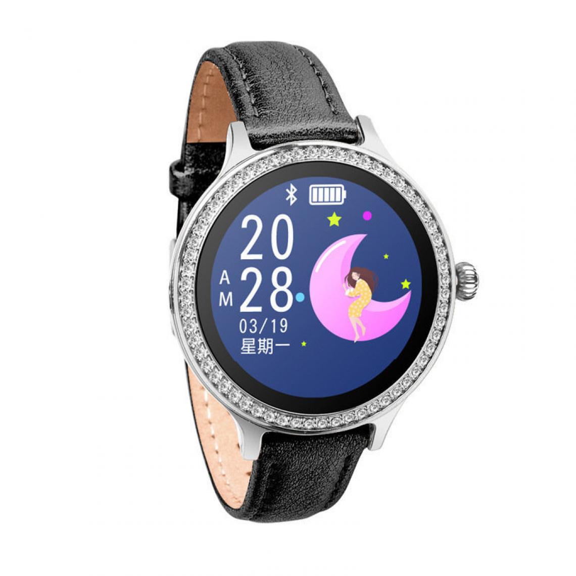 Chronotech Montres - Chronus Smartwatch com pressão arterial / frequência cardíaca / monitor - IP68 à prova d'água Touch Screen Fitness Tracker(black) - Montre connectée