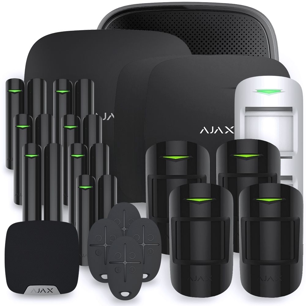 Ajax Systems - Ajax StarterKit noir - Kit 12 - Accessoires sécurité connectée