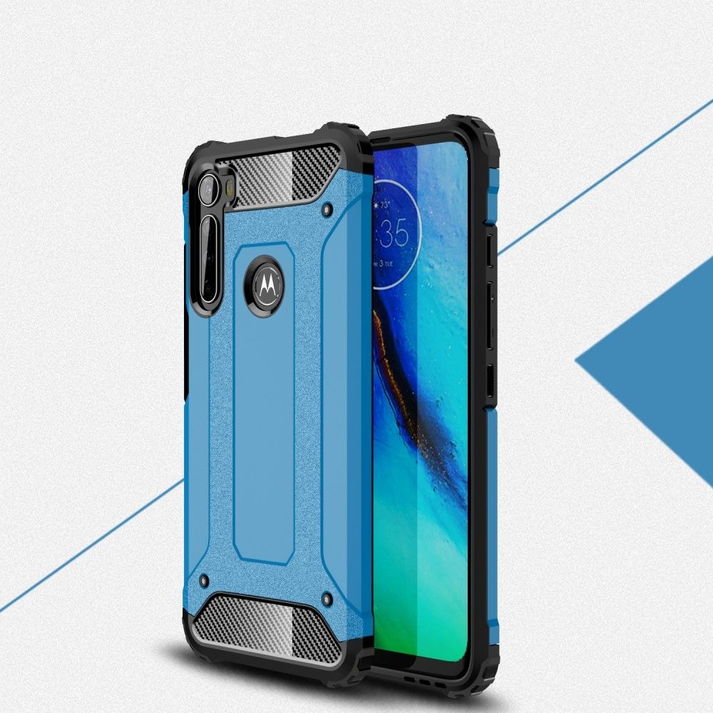 Generic - Coque en TPU garde d'armure bleu clair pour votre Motorola Moto One Fusion Plus - Coque, étui smartphone