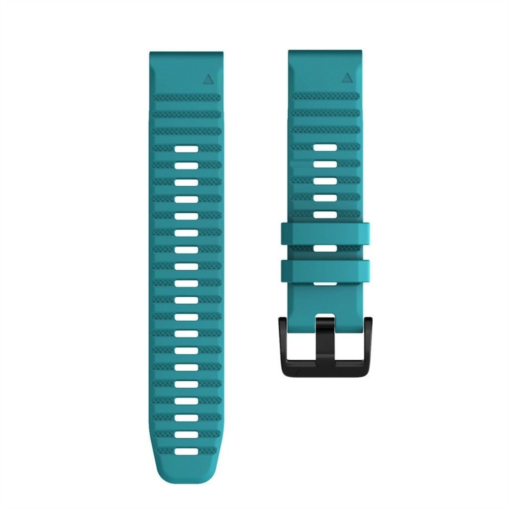 Wewoo - Bracelet pour montre connectée Garmin Fenix 6X 26mm Smartwatch à en silicone à libération rapide Bleu-vert - Bracelet connecté