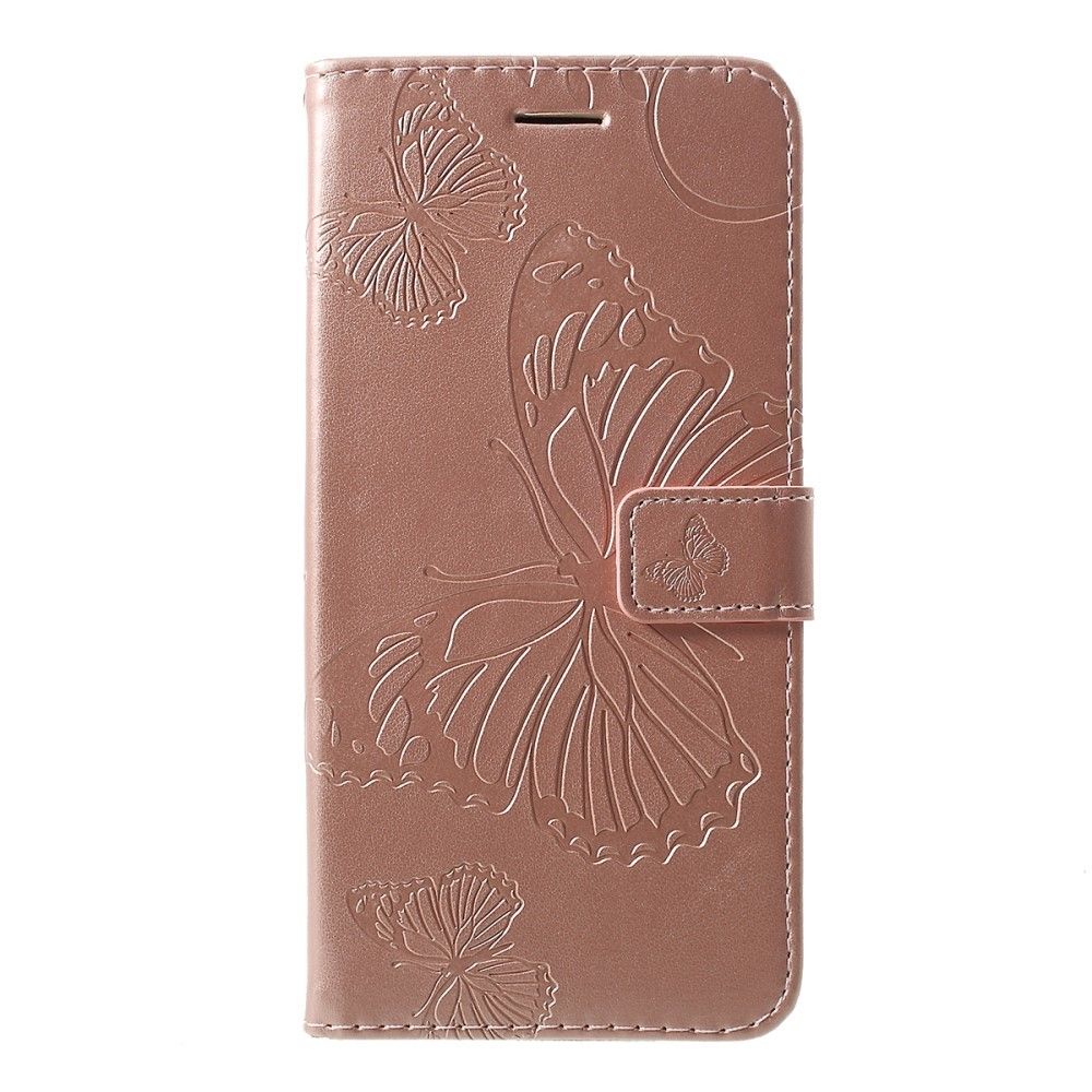 marque generique - Etui en PU papillon or rose pour votre Samsung Galaxy M10/A10 - Coque, étui smartphone