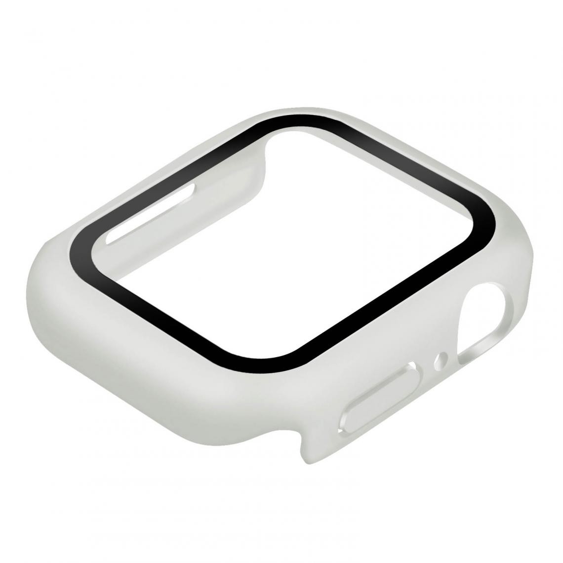 Avizar - Coque Apple Watch Serie 7 (45mm) Rigide Finition Soft-touch Enkay blanc - Accessoires Apple Watch