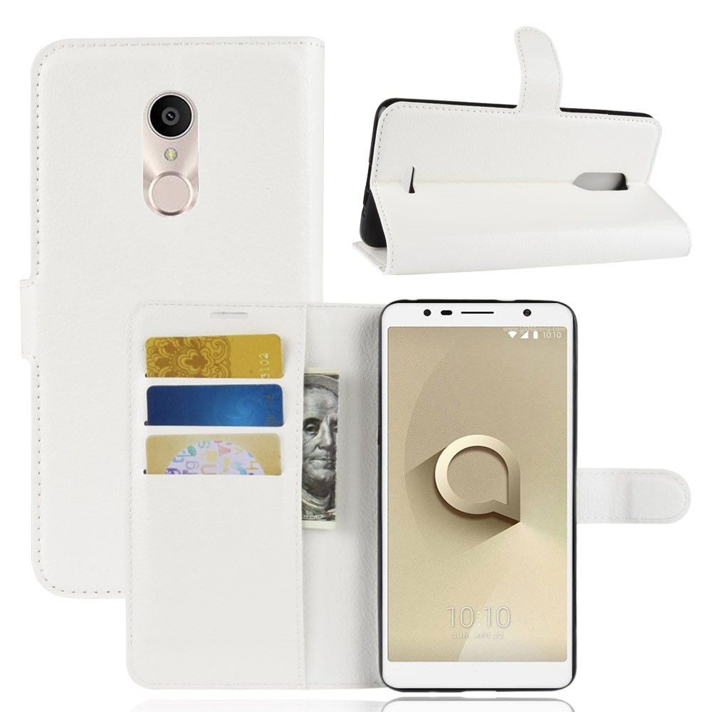 marque generique - Etui en PU litchi blanc pour votre Alcatel 3C - Autres accessoires smartphone