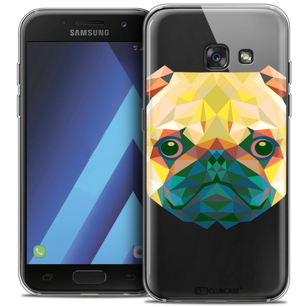 Caseink - Coque Housse Etui Samsung Galaxy A7 2017 A700 (5.7 ) [Crystal Gel HD Polygon Series Animal - Souple - Ultra Fin - Imprimé en France] Chien - Coque, étui smartphone