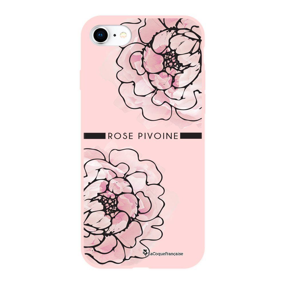 La Coque Francaise - Coque iPhone 7/8/ iPhone SE 2020 Silicone Liquide Douce rose pâle Rose Pivoine La Coque Francaise. - Coque, étui smartphone