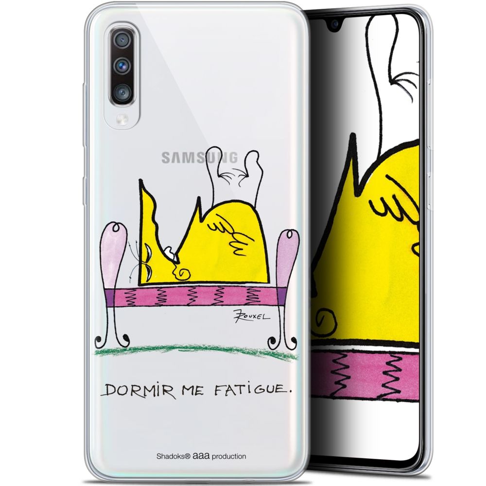 Caseink - Coque Pour Samsung Galaxy A70 (6.7 ) [Gel HD Collection Les Shadoks ? Design Dormir - Souple - Ultra Fin - Imprimé en France] - Coque, étui smartphone