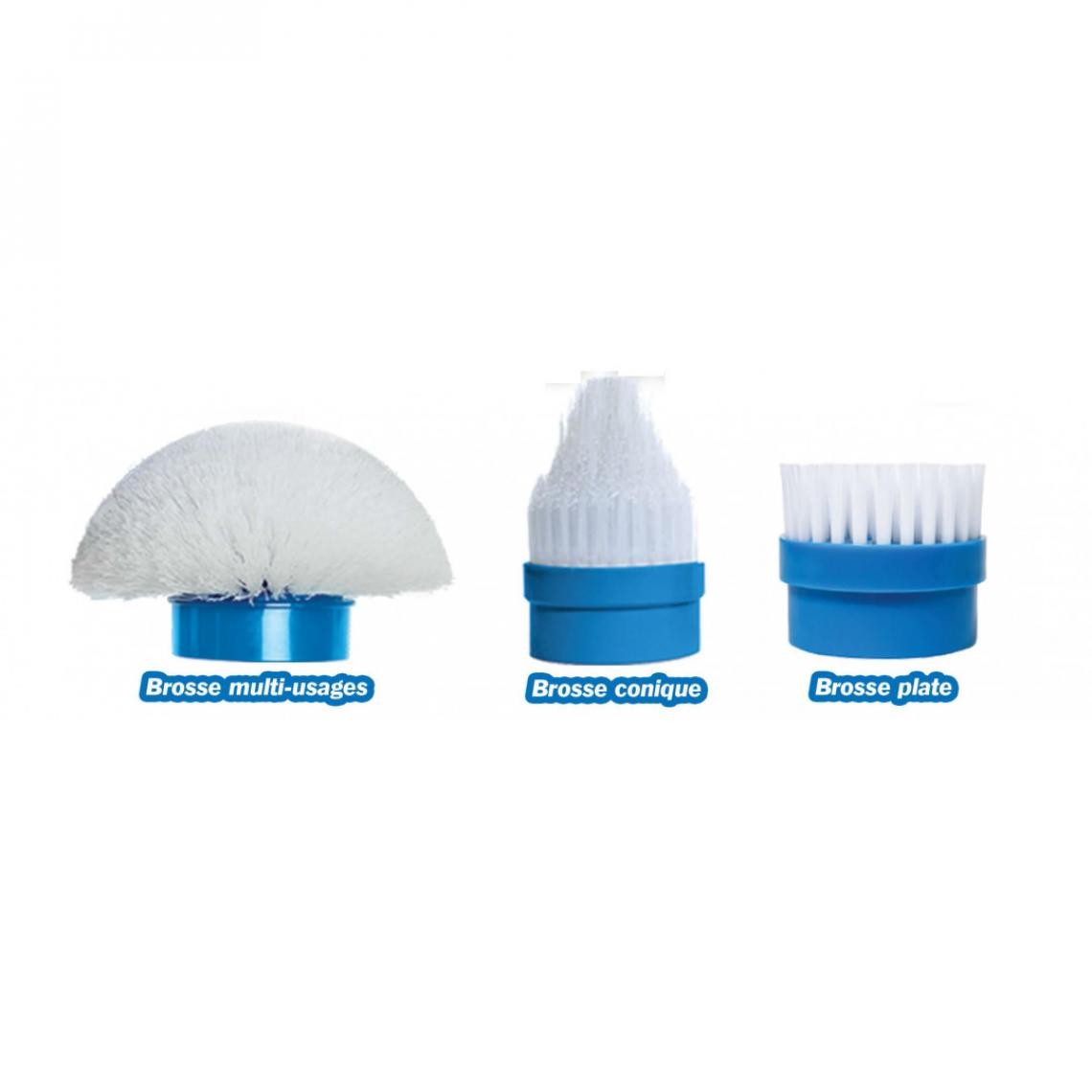 Venteo - 3 brosses ACTI BRUSH - TELESHOPPING - Blanc/Bleu - Adulte - Recharge Acti Brush - Aspirateur balai