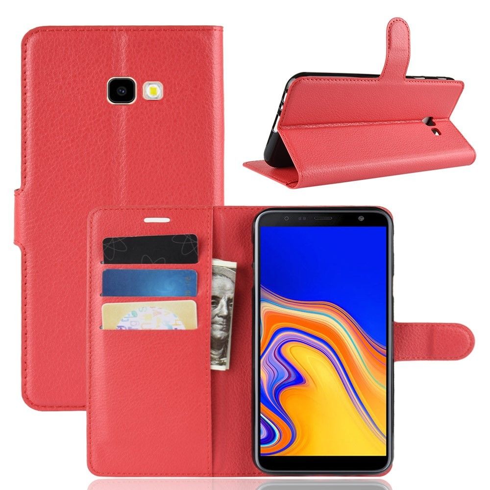 marque generique - Etui en PU rouge pour votre Samsung Galaxy J4 Plus - Autres accessoires smartphone
