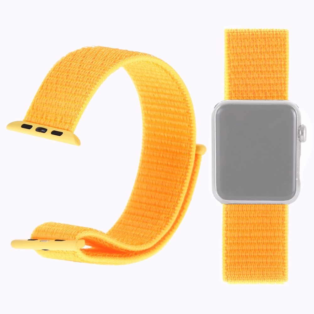 Wewoo - Bracelet de montre en nylon Simple Fashion pour Apple Watch séries 5 et 440 mm / 3 et 2 et 138 mmavec baguette magique jaune - Accessoires montres connectées