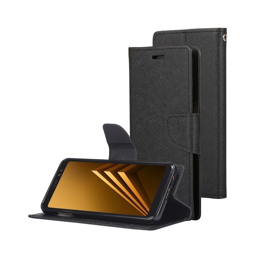 Wewoo - Housse Étui noir pour Galaxy A8 2018, avec fentes FANCY DIARY de protection en cuir PU cartes et support - Coque, étui smartphone