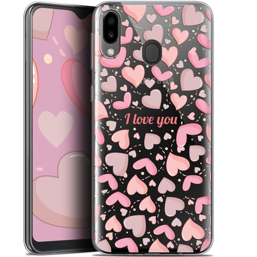 Caseink - Coque Pour Samsung Galaxy M20 (6.3 ) [Gel HD Collection Love Saint Valentin Design I Love You - Souple - Ultra Fin - Imprimé en France] - Coque, étui smartphone