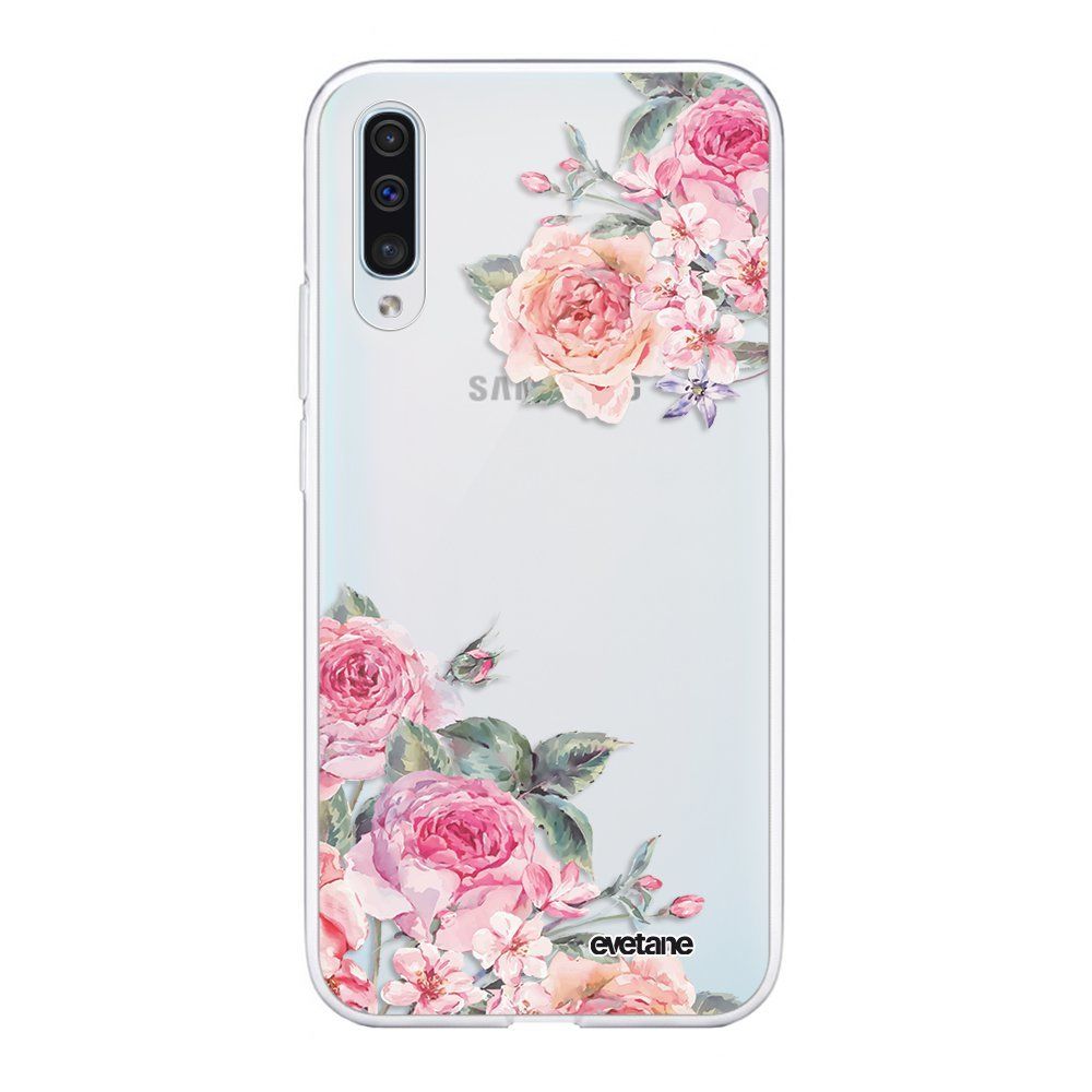 Evetane - Coque Samsung Galaxy A50 souple transparente Roses roses Motif Ecriture Tendance Evetane. - Coque, étui smartphone